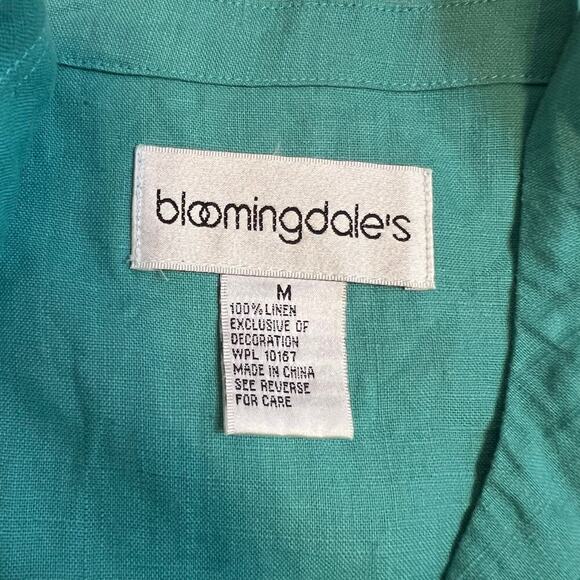 Vintage Bloomingdale’s Linen Shell and Shirt Set Turquoise Size Medium and Large - Picture 15 of 15